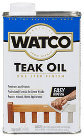 Watco A67141 Teak Oil Finish, Liquid, 1 qt, Can